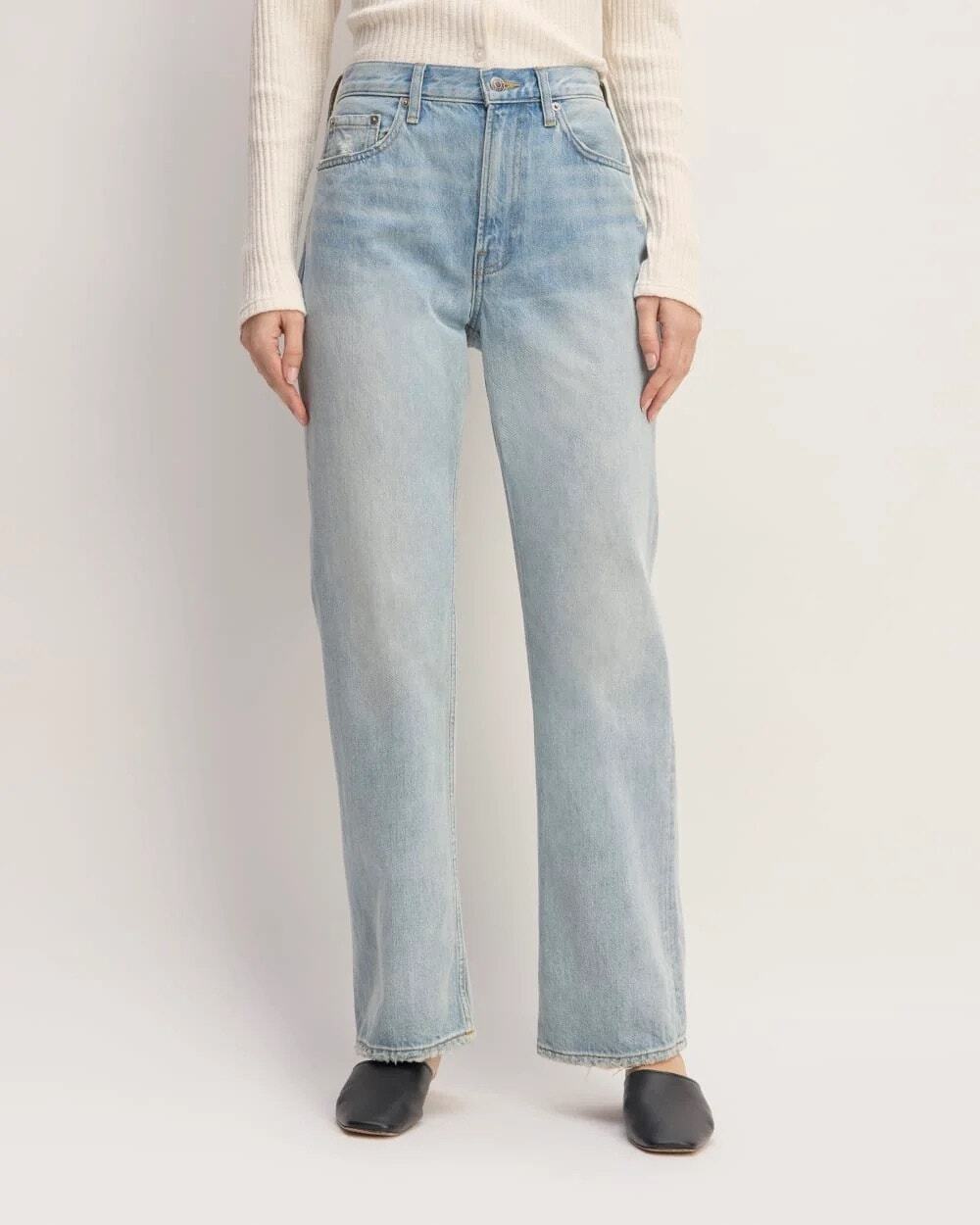 NWOT Everlane The Cheeky Straight Jean In Weathered Beach Light Wash Size 27